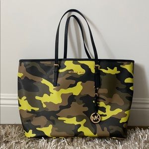 Authentic Michael Kors Camo Tote Bag Large